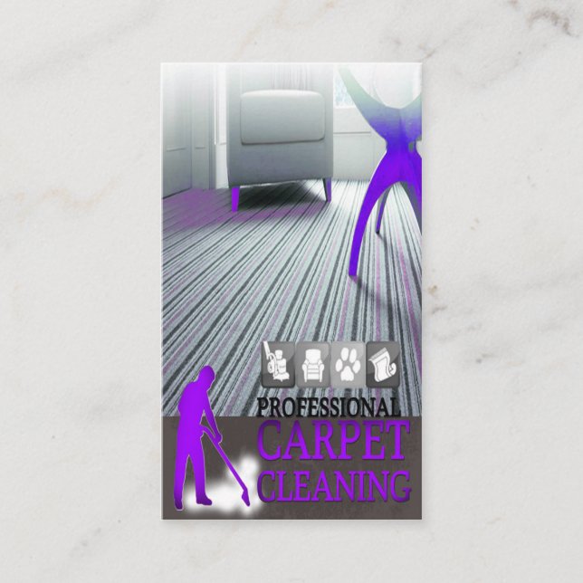 Cartão De Visita Carpet Cleaning Service Business Card (Frente)