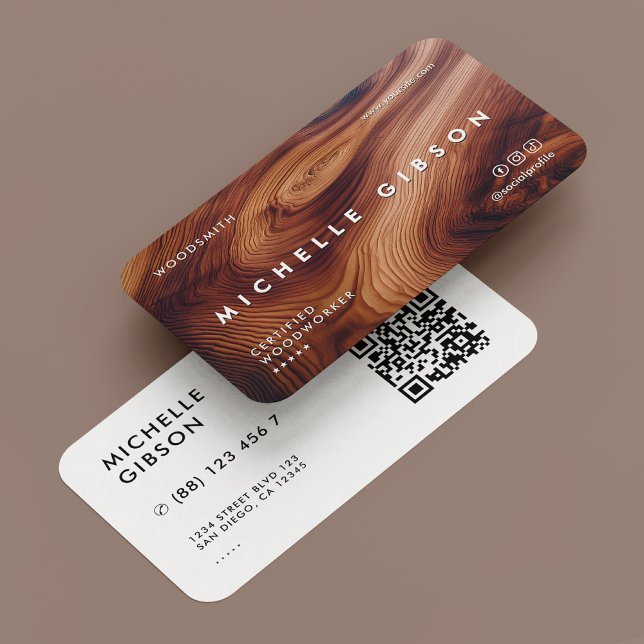 Cartão De Visita Carpintaria do Contratante da Construção Profissio (Minimal Forester Woodworking Carpentry Modern Business Card
)