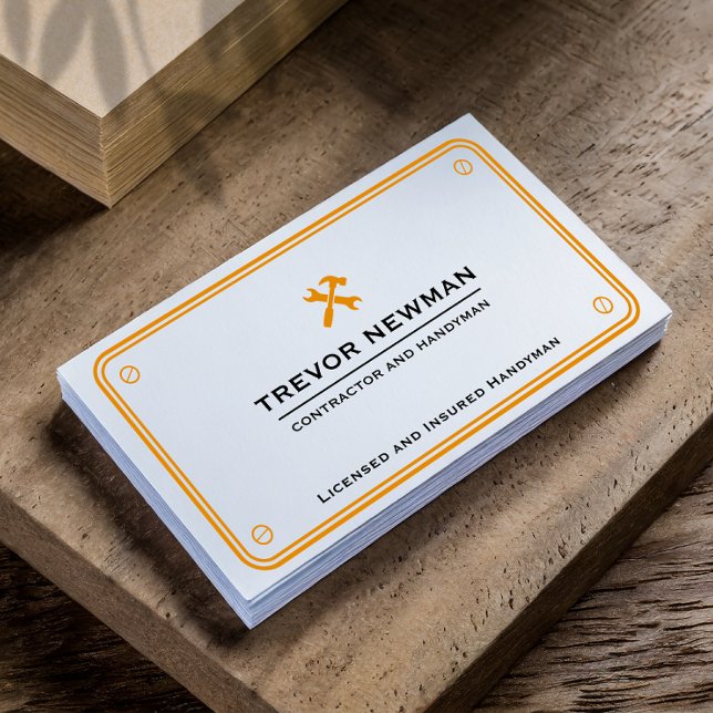 Cartão De Visita Carpintaria e reparo de renovação de canalização m (Criador carregado)