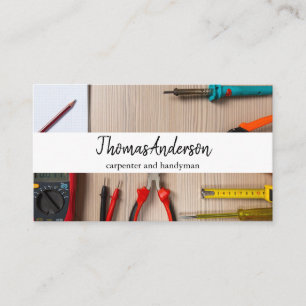 Cartão De Visita Carpintaria Rústica de Madeira Profissional