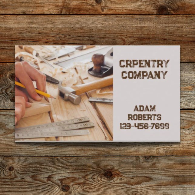 Cartão De Visita Carpinteiro de carpintaria para construção de ferr (Mechanical Tools Construction Carpentry carpenter Business Card)