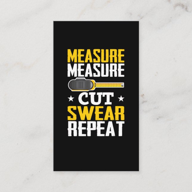 Cartão De Visita Carpinteiro Engraçado Piada de madeira Handyman (Frente)