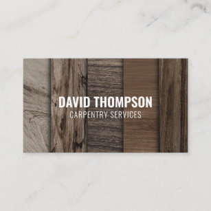 Cartão De Visita Carpinteiro profissional de grão de madeira escura