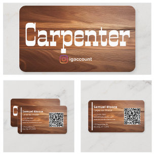 Cartão De Visita Carpinteiro Único Rústico