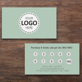 Cartão De Visita Carregar logotipo Lealdade verde oliva simples mod