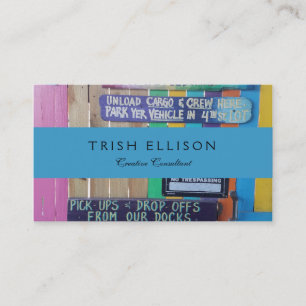 Cartão De Visita Carribean, sigla Colorida Welcome Island