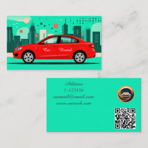 Cartão De Visita Carro Aluguer Personalizado com código QR