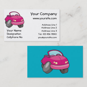 Cartão De Visita Carro de Cartografia Rosa