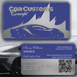 Cartão De Visita Carro de cobalto luxuoso moderno, com gravura
