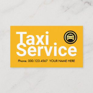 Cartão De Visita Carro de Táxi Amarelo Minimalista Simples
