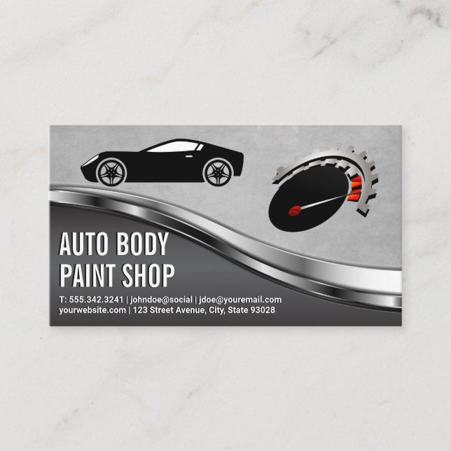 Cartão De Visita Carro desportivo | Velocímetro (Frente)