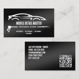 Cartão De Visita 🚿 Carro Detalhando QR Personalizado