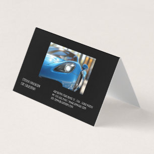 Cartão De Visita Carro Esportivo Azul Close Up