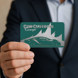 Cartão De Visita Carro moderno luxuoso com estilo gravado em prata 