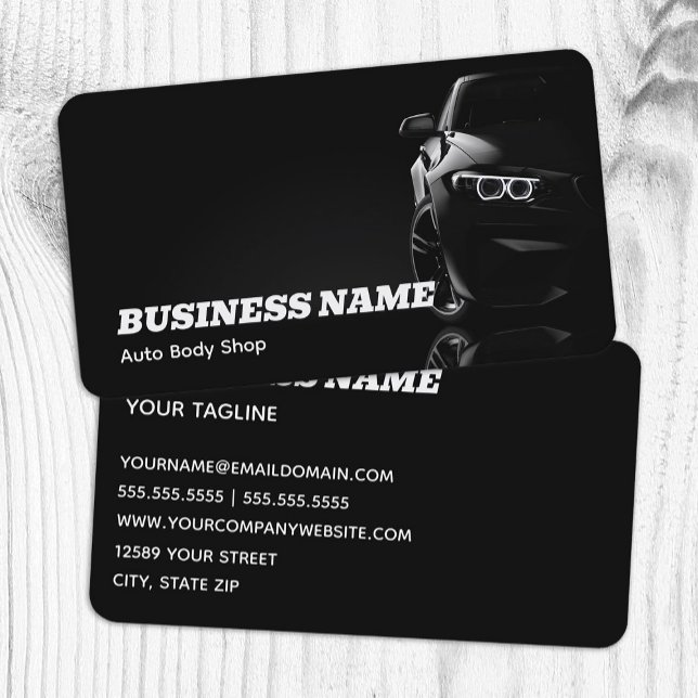 Cartão De Visita Carro profissional de corpo automático (Auto Body Professional Car Business Cards)
