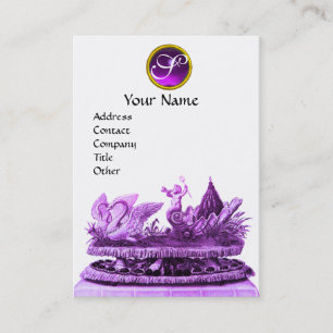 CARTÃO DE VISITA CARROÇA ELEGANTE DE CISNES COM CUPCAKES E PASTELAR