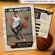 Carta de Troca de Jogador de Basquete personalizáv