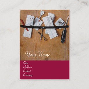 Cartão De Visita CARTA EM MONOGRAMA DE MADEIRA, castanho vermelho