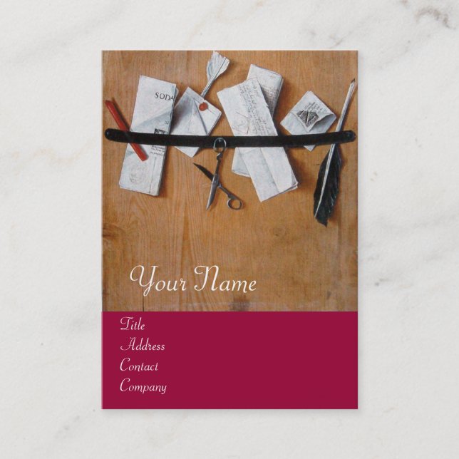 Cartão De Visita CARTA EM MONOGRAMA DE MADEIRA, castanho vermelho (Frente)