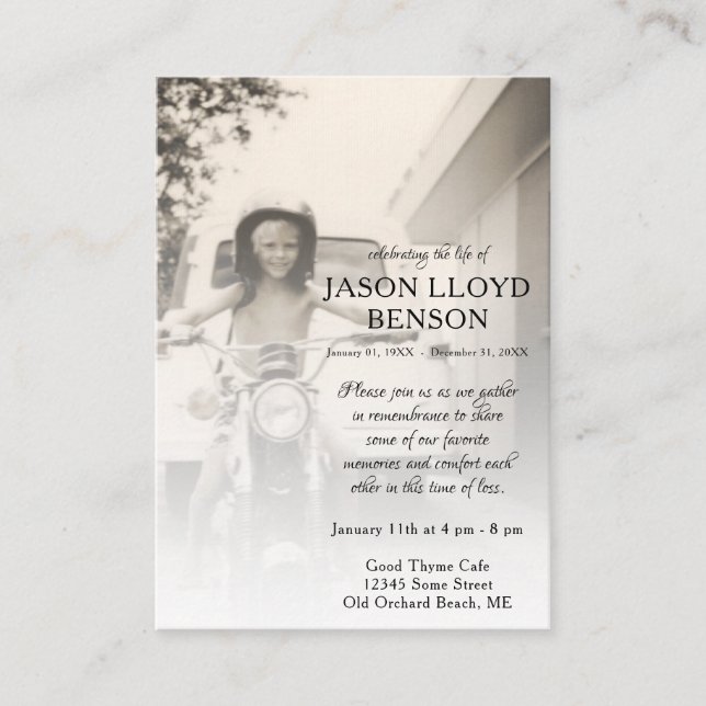 Cartão De Visita carta memorial de fotografias do lado esquerdo (Frente)