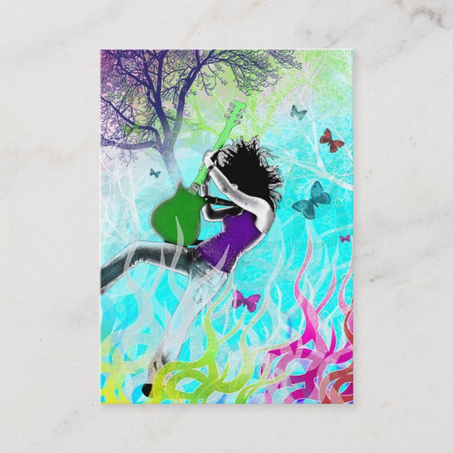 Cartão De Visita "Cartão carnudo do fogo verde" (Frente)