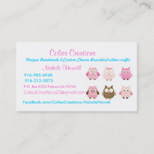 Cartão De Visita cartão, criações dos Colies, &Custom Handmade