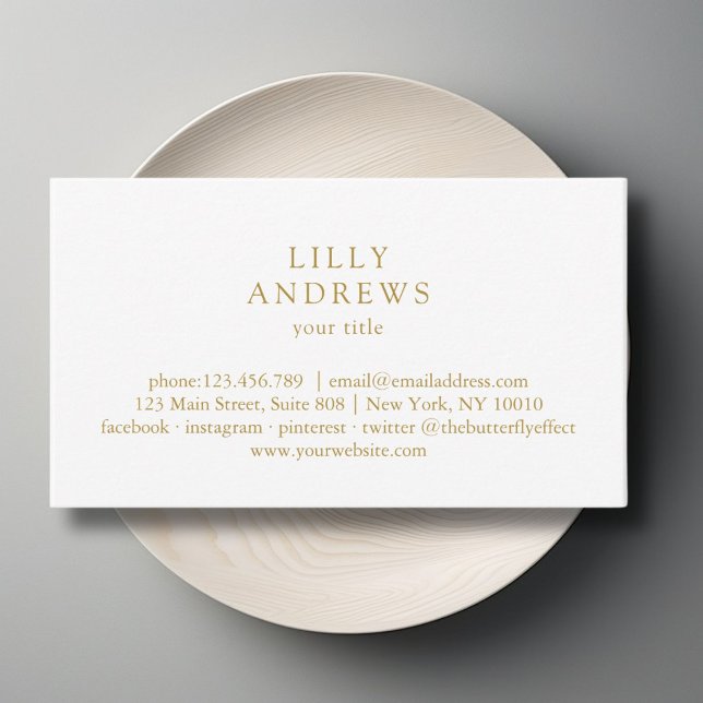 Cartão de visita Cartão de visita mínimo branco (White Minimal Business Card Business Card)