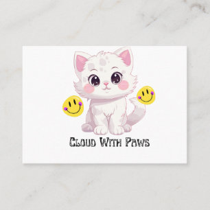 Cartão De Visita "Cartão de Visita Nuvem Com Patas Gatinho Fofo Flu