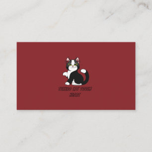 Cartão De Visita "Cartão de Visita Vermelho Gato Tuxedo Duro"