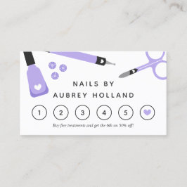 Cartão De Visita Cartão-fidelidade de Ferramentas Artistas de Unhas