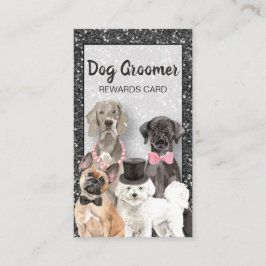 Cartão De Visita Cartão-fidelidade Elegante de Cachorro-brilhante P