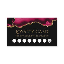 cartão-fidelidade magenta e agate-ouro