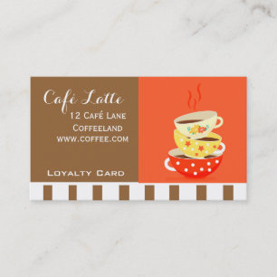 Cartão De Visita Cartão-fidelidade para café moderno