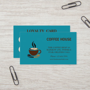 Cartão De Visita Cartão-fidelidade simples para Compro de café eleg