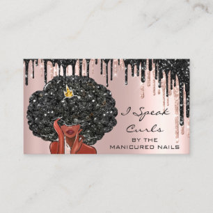 Cartão De Visita  Cartão-Lealdade 10 Punch Curly Hairdresser Crown