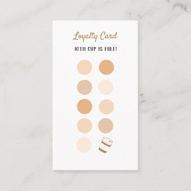 Cartão De Visita Cartão-Lealdade Compre do Café, Café-Lealdade (Frente)