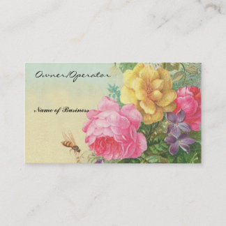 Cartão De Visita Cartão-Vintage do negócio floral
