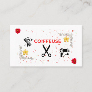 Cartão De Visita Carte de visite Coiffure à domicile – Pro & fémini