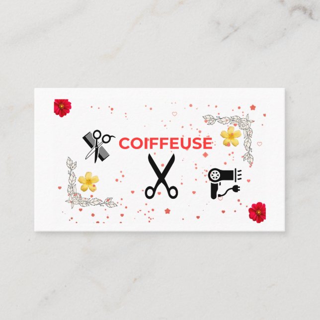 Cartão De Visita Carte de visite Coiffure à domicile – Pro & fémini (Frente)