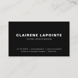 Cartão De Visita Carte de visite élégante noir et blanc modèle