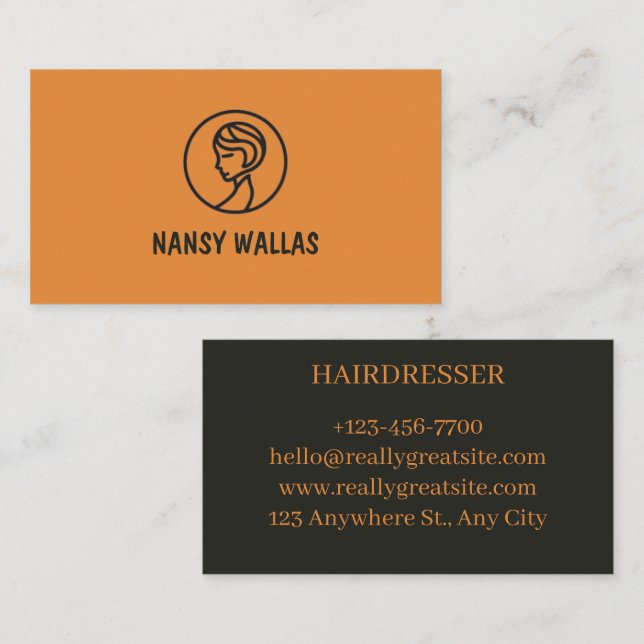 Cartão De Visita carte visite pour coiffeuse (Frente/Verso)
