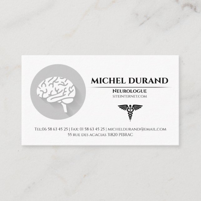 Cartão De Visita Cartes de visite Médicales Neurologue (Frente)
