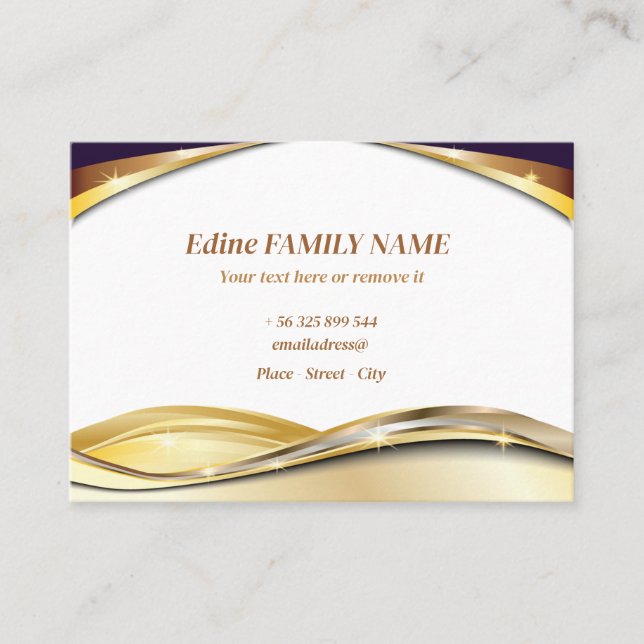 Cartão De Visita Cartes de visite ors noir luxe (Frente)