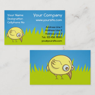 Cartão De Visita Cartografia de aves amarelas