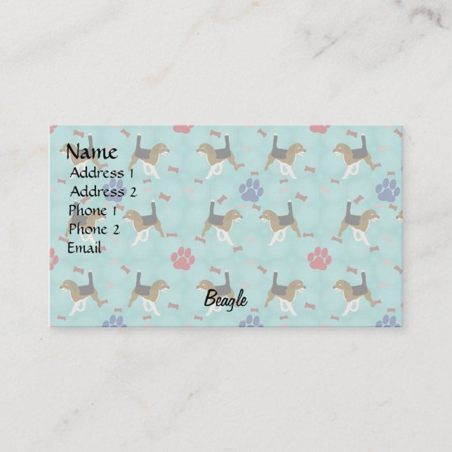Cartão De Visita Cartoon Beagle (Frente)