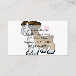 Cartão De Visita Cartoon de boxe alemão   escolher cor de retorno