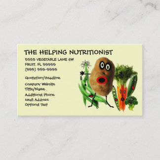 Cartão De Visita Cartoon Nutricionista