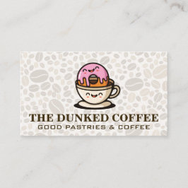 Cartão De Visita Cartoons de rosquinha e café