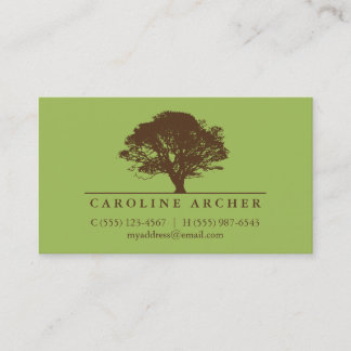 Cartão De Visita Carvalho verde eterno estilo elegante natureza