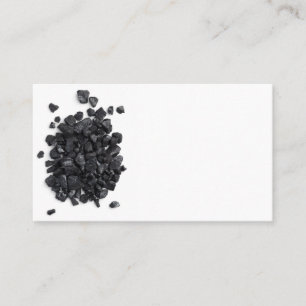 Cartão De Visita Carvão preto isolado sobre fundo branco. Carvão de